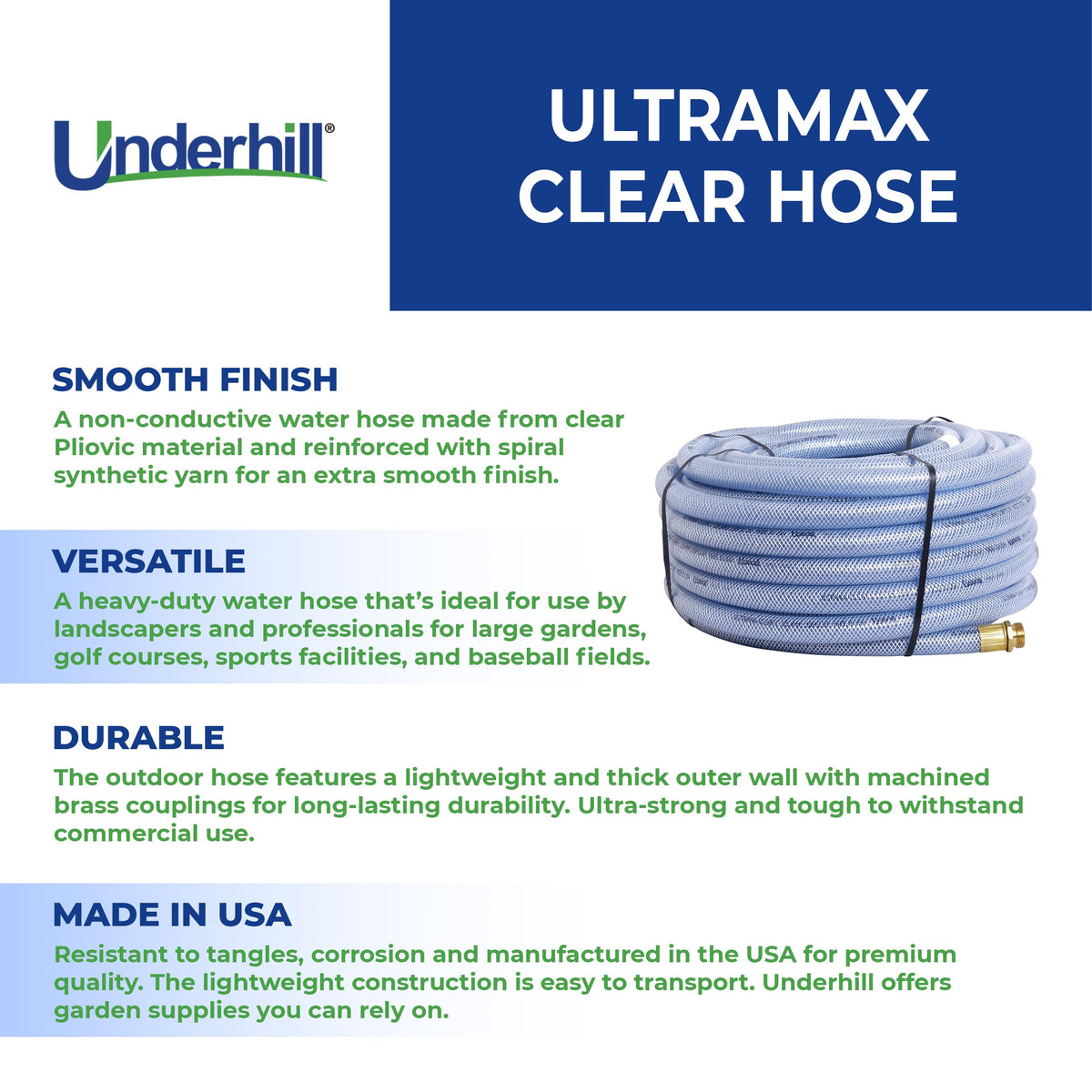 Clear 100 ft 3/4 Inch Flexible Anti-Kink Garden Water Hose A737
