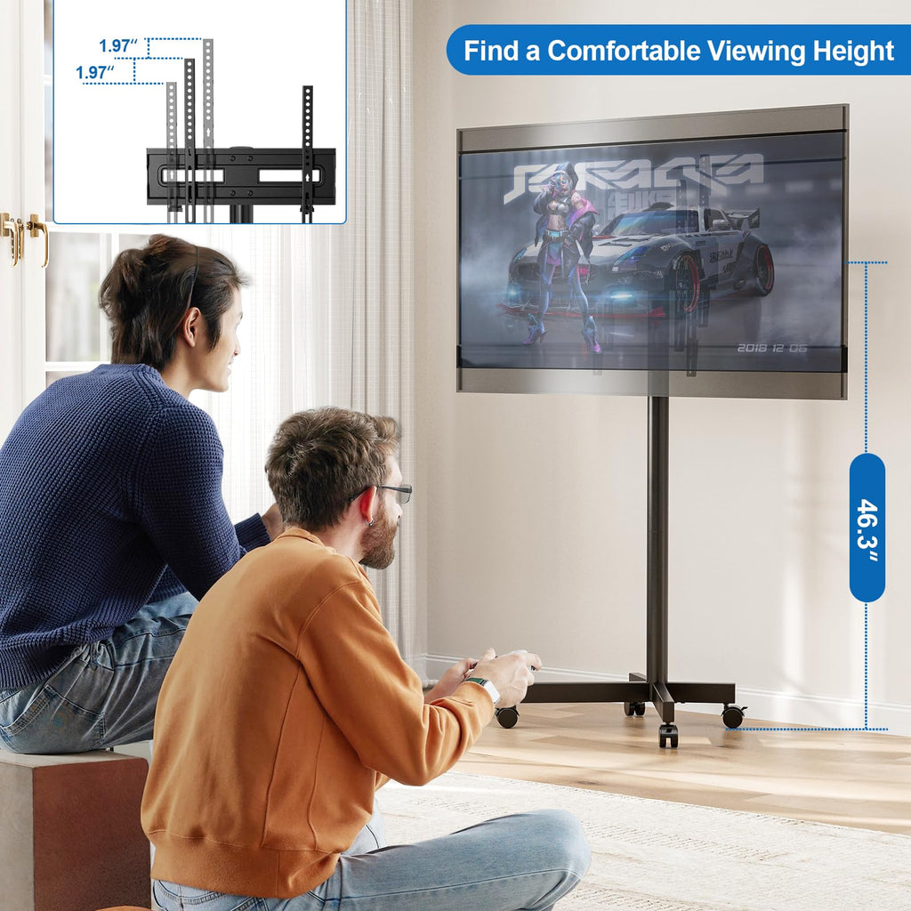 Mobile TV Cart Rolling TV Stand for 23-65 Inch TVs I180547