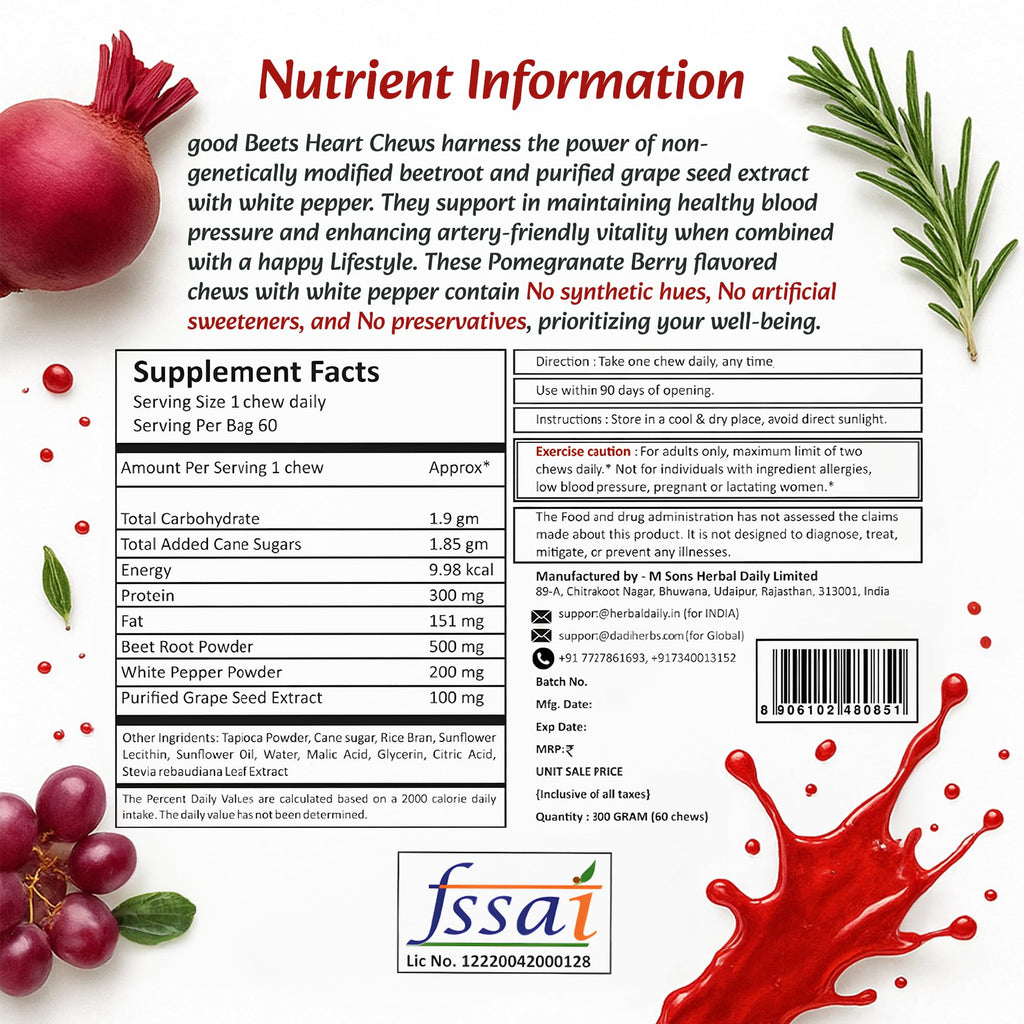 Non-GMO Grape Seed Extract & Beet Powder Soft Chews Y4427