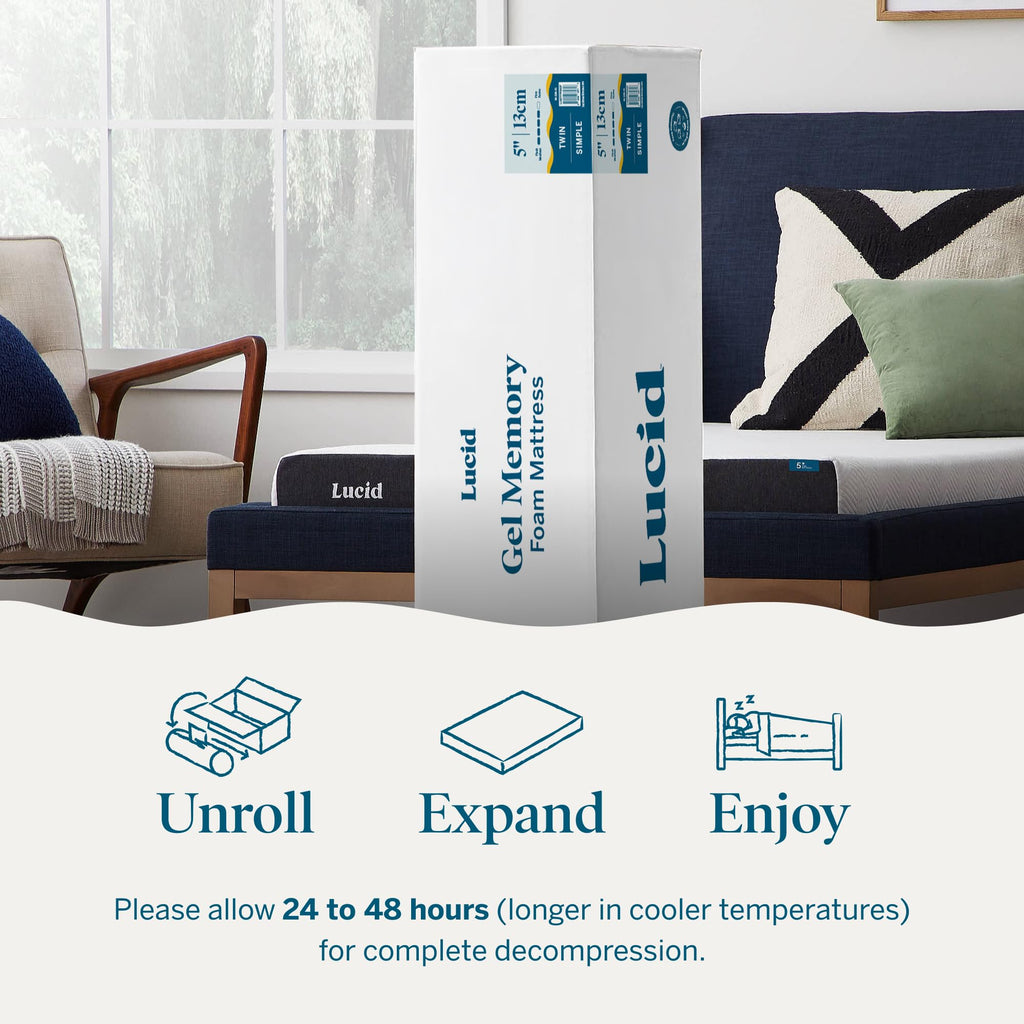 5" Firm Gel Memory Foam Mattress Twin Size B389