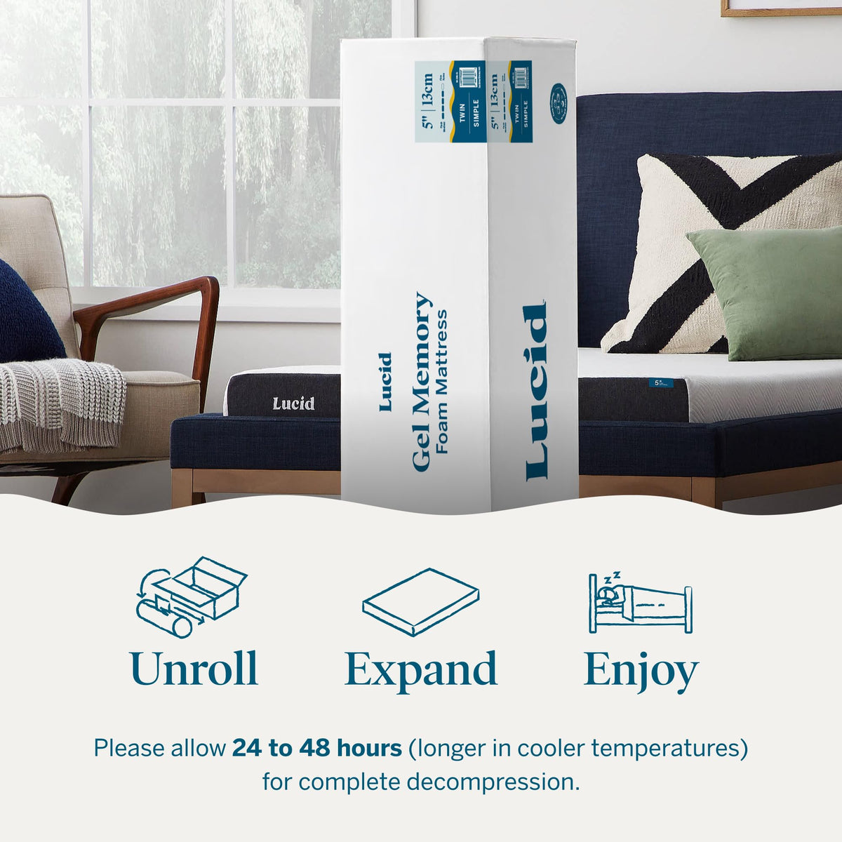 5" Firm Gel Memory Foam Mattress Twin Size B389