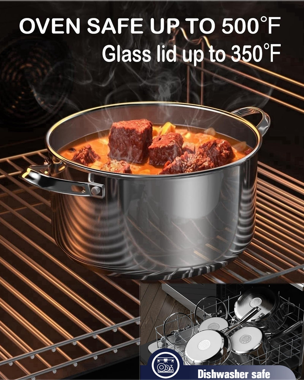 7 Quart Stainless Steel Stock Pot with Lid Q43402