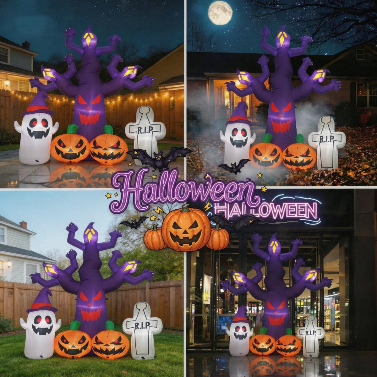 8FT Halloween Inflatables Tree with LEDs H10835