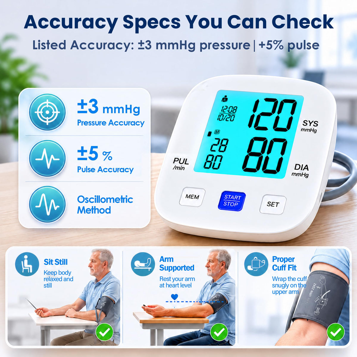 Upper Arm Blood Pressure Monitor with 8.7"-16.5" Cuff V67033