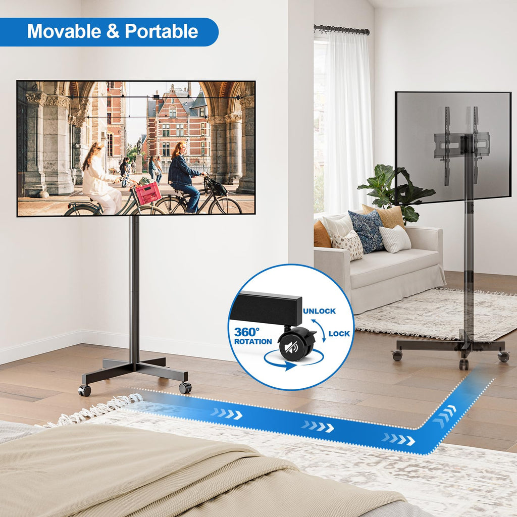 Mobile TV Cart Rolling TV Stand for 23-65 Inch TVs I180547