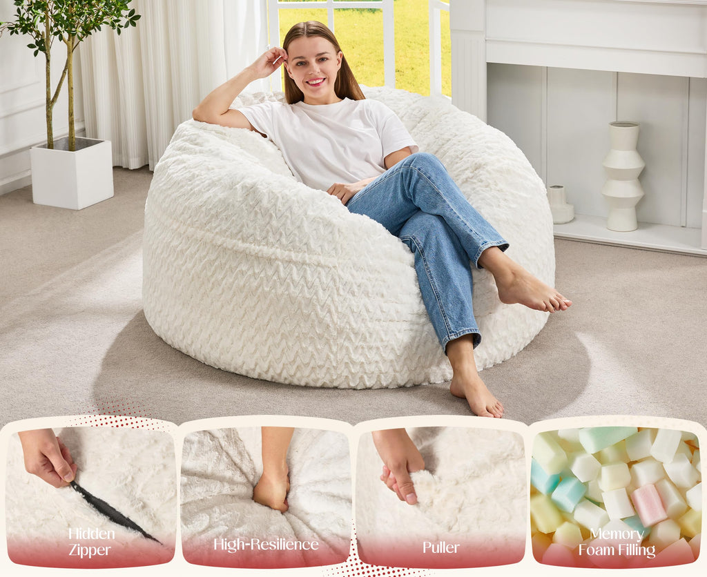 Bean Bag Chair Convertible 3 in 1 Washable Giant R6966