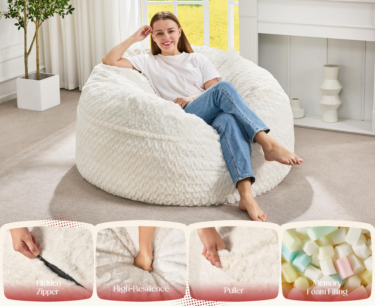 Bean Bag Chair Convertible 3 in 1 Washable Giant R6966