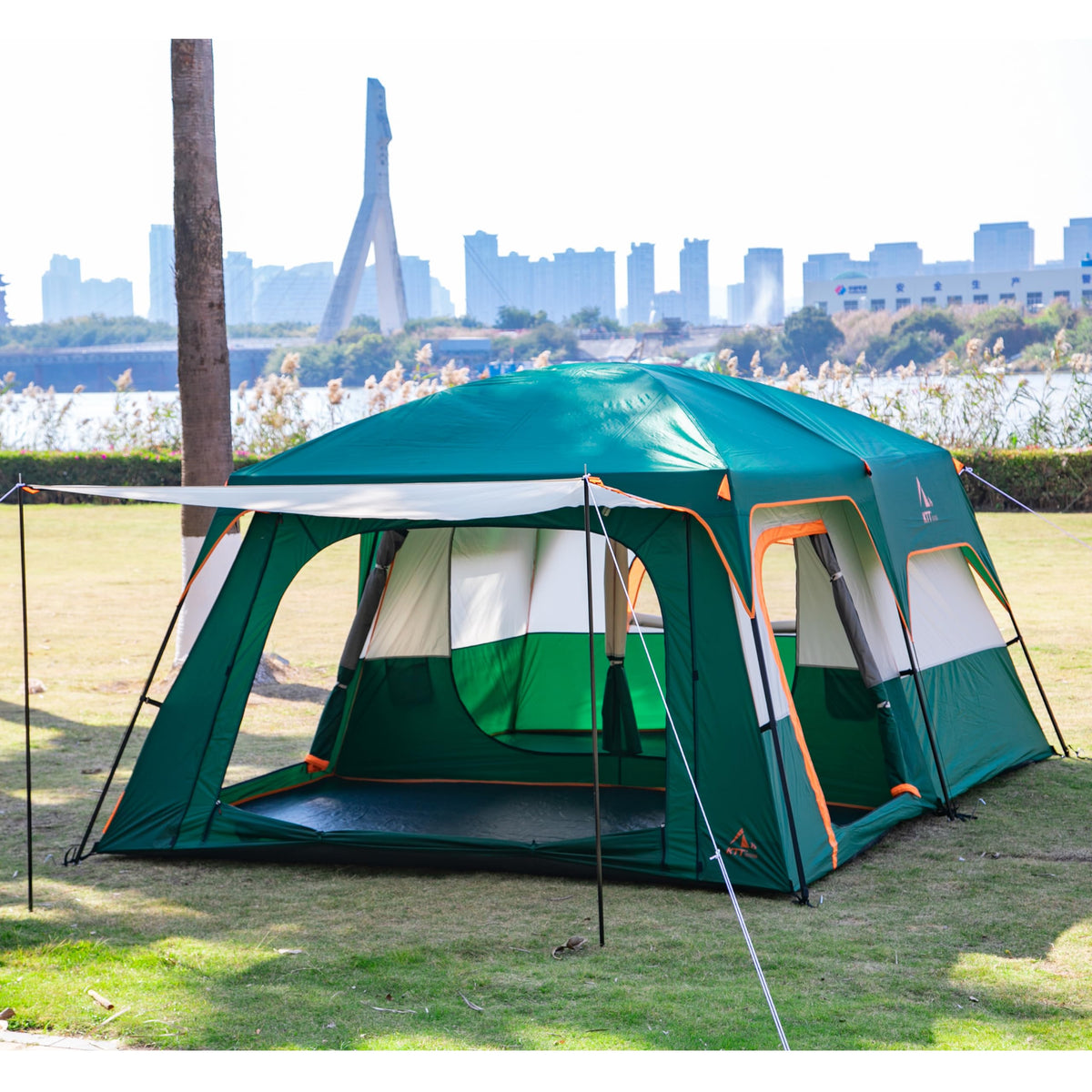 Extra Large 12-14 Person 2 Room Waterproof Double Layer Cabin Tent E98280
