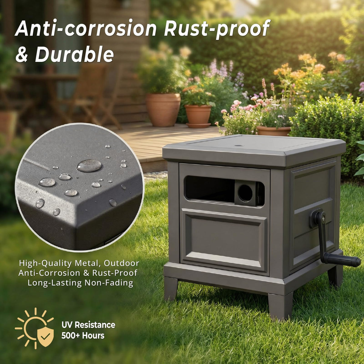 Heavy Duty Steel Garden Hose Reel Deck Box R719624