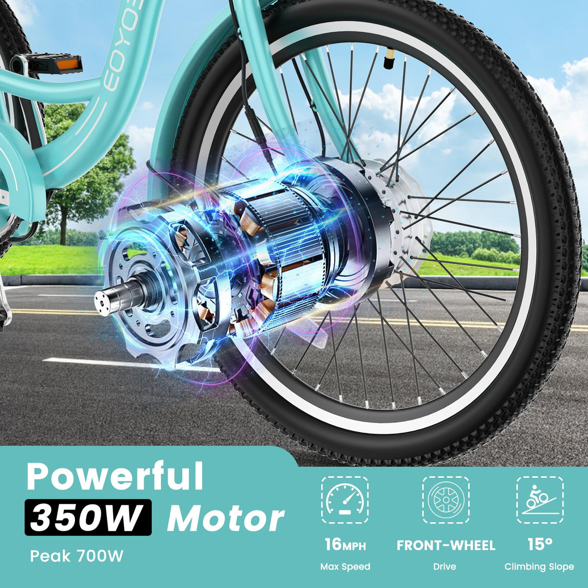 24/26 Inch 350W Electric Tricycle with Removable 36V Battery and Rear Basket S2594