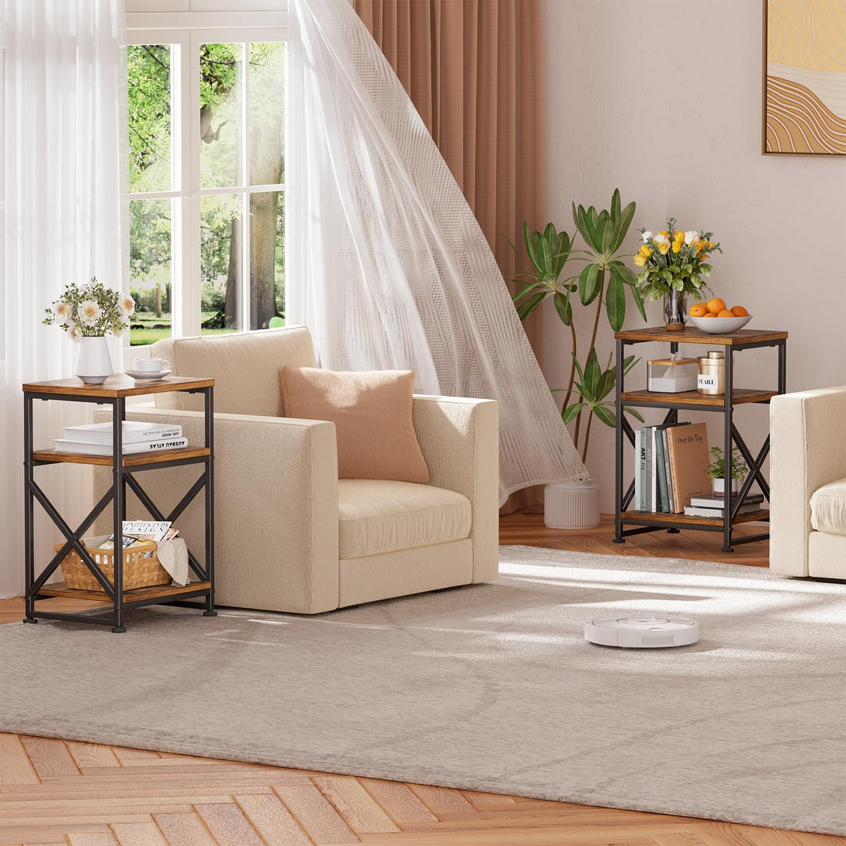 3 Tiers Open Shelves Side Table Z599909