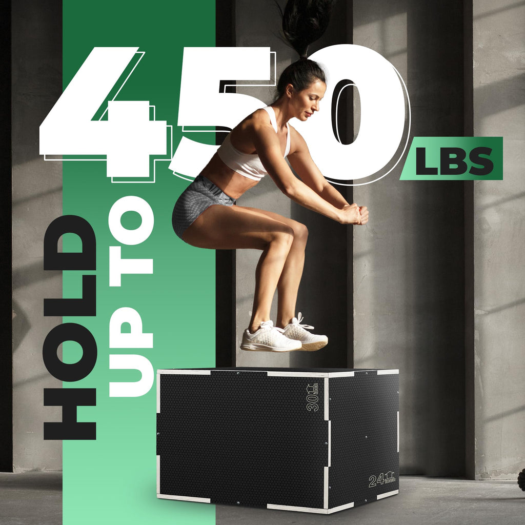 3-in-1 Non-Slip Wooden Plyo Box R229830