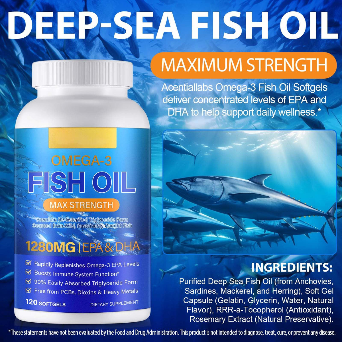 Fish Oil Omega 3 Softgels 120 Softgels C802172