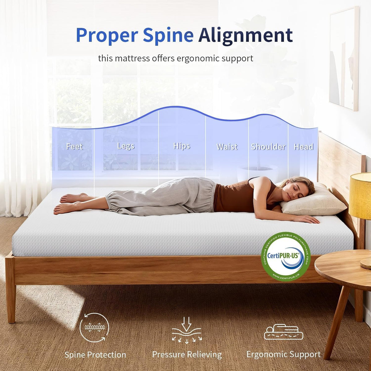 5 Inch Twin Size White Gel Memory Foam S69931