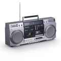 Retro Boombox CD Player with Cassette Recording, Bluetooth, FM/AM Radio, USB/SD/AUX Inputs, Dual 40W Speakers L239