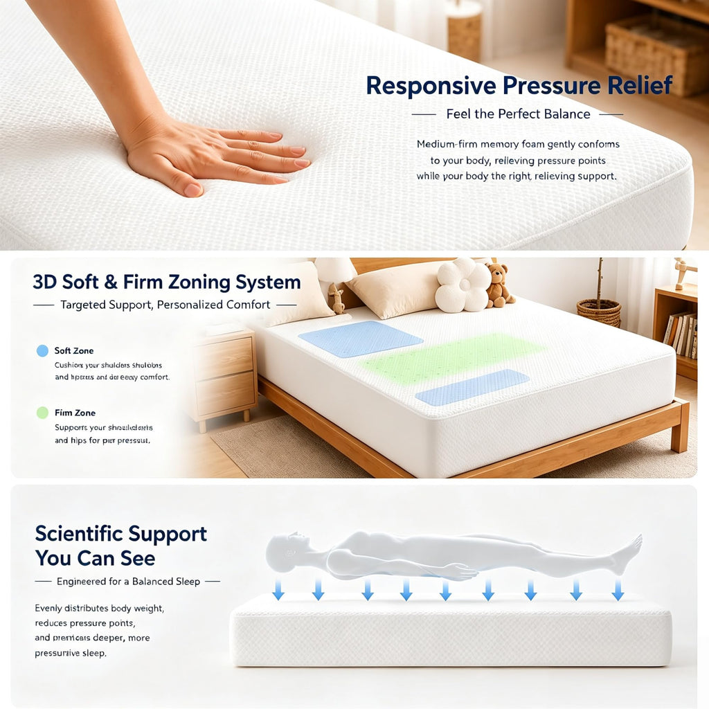 5 Inch Twin Size White Gel Memory Foam S69931