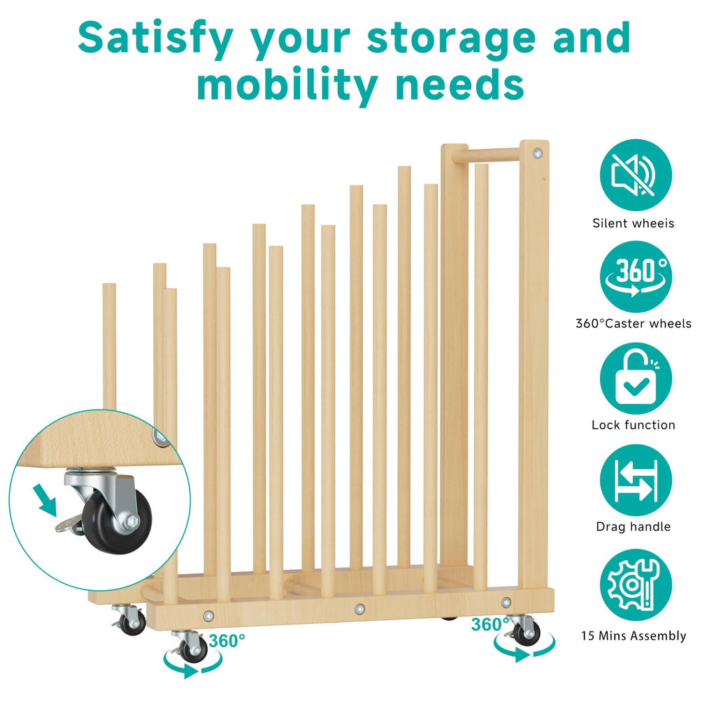 Canvas Storage Rack with Wheels and Handle P31339
