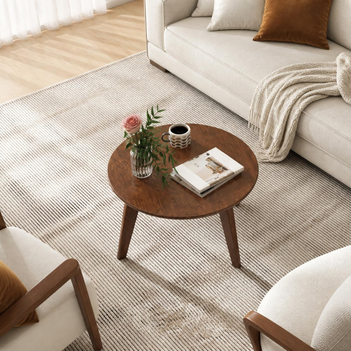 Solid Wood Round Coffee Table G215