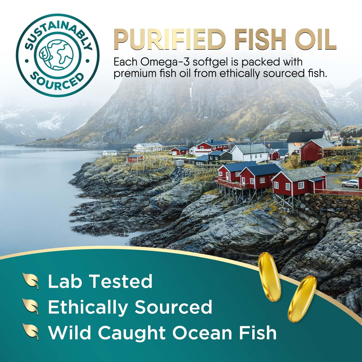 Omega 3 Fish Oil 2400mg Softgels Q600