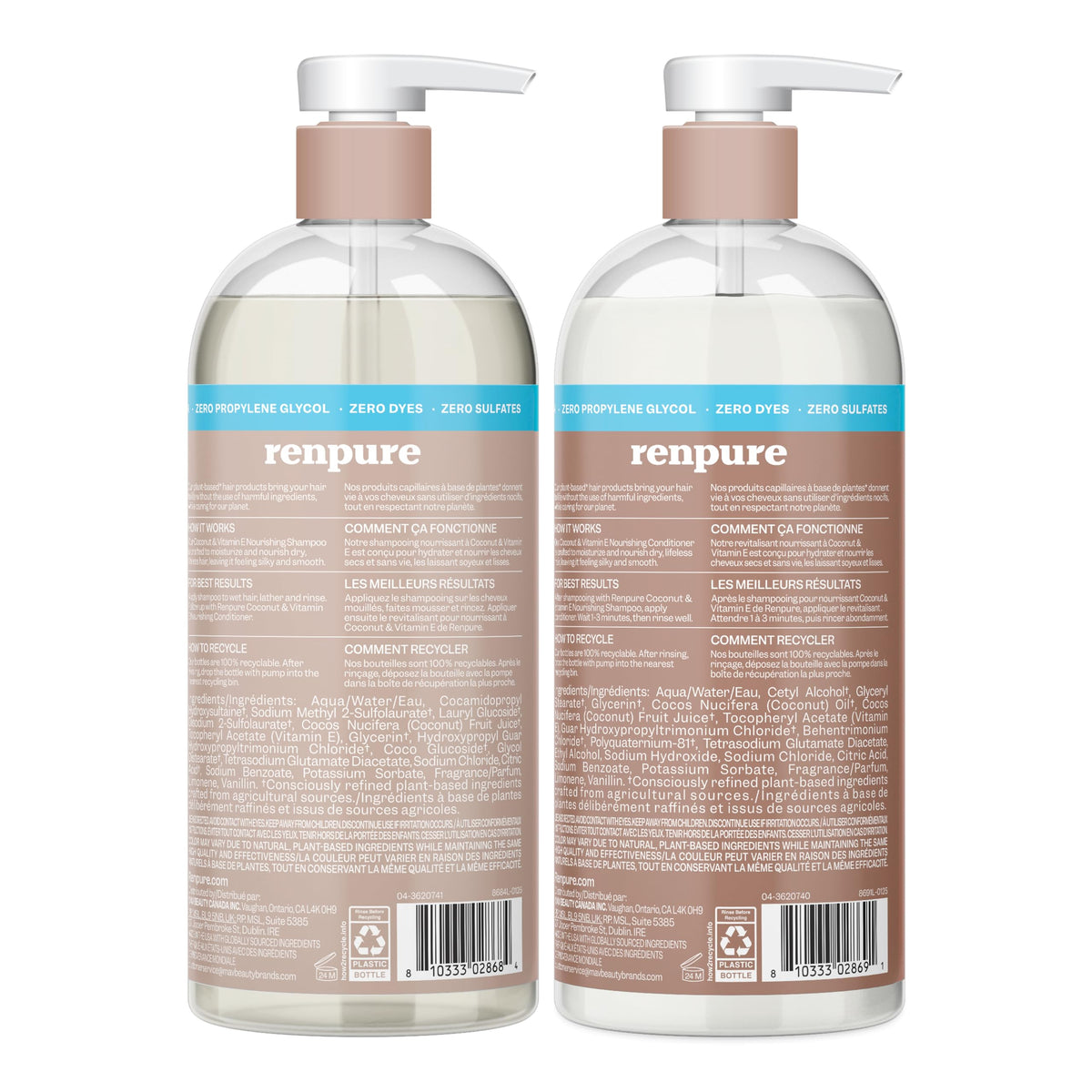 Coconut & Vitamin E Shampoo & Conditioner Set, 2x24oz Z722