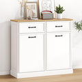 White Wooden Double Tilt Out Trash Cabinet R5770