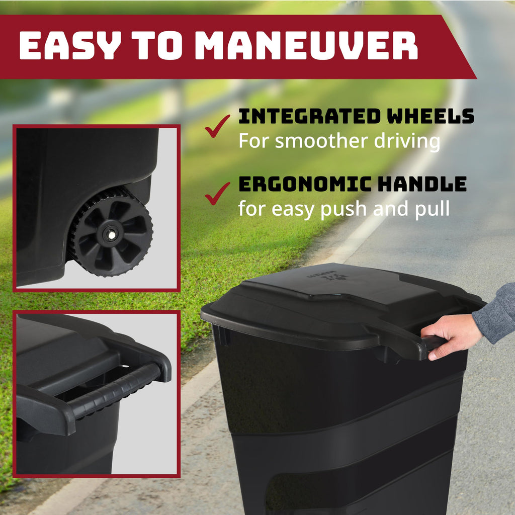 32 Gallon Wheeled Outdoor Garbage Can with Lid T7213