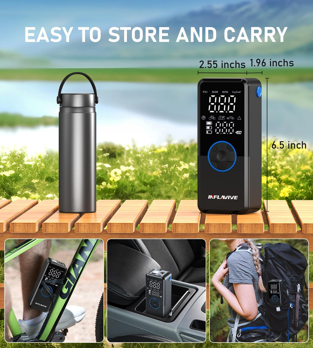 Portable Cordless Tire Inflator Air Compressor with Digital Gauge F70037