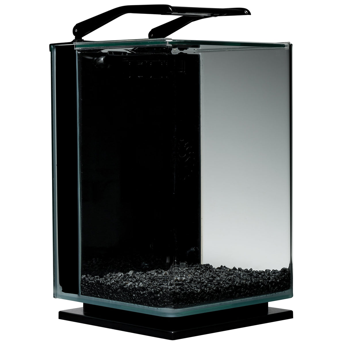 Glass LED Aquarium Kit, 5 Gallons, Hidden Filtration, Black H1058