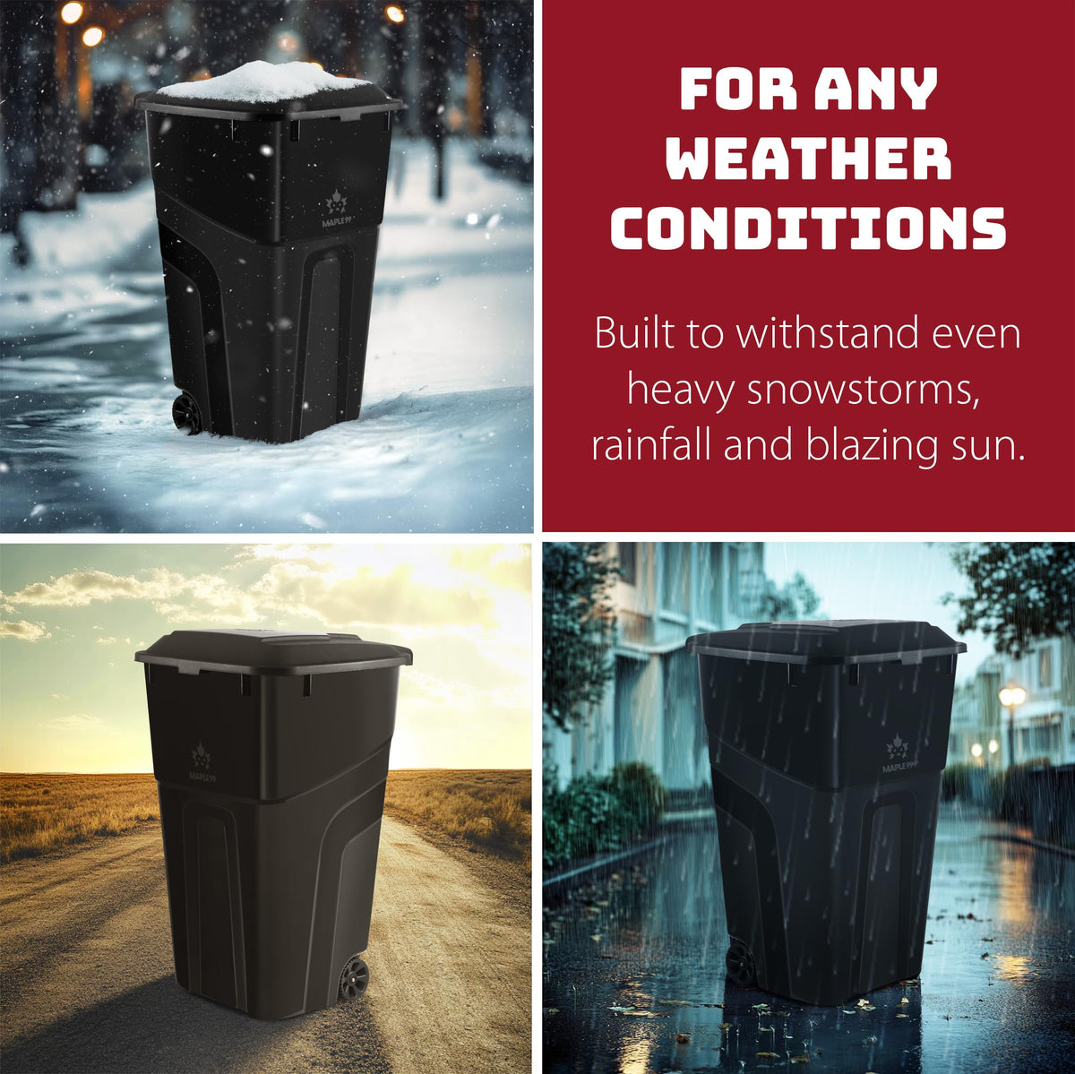 32 Gallon Wheeled Outdoor Garbage Can with Lid T7213