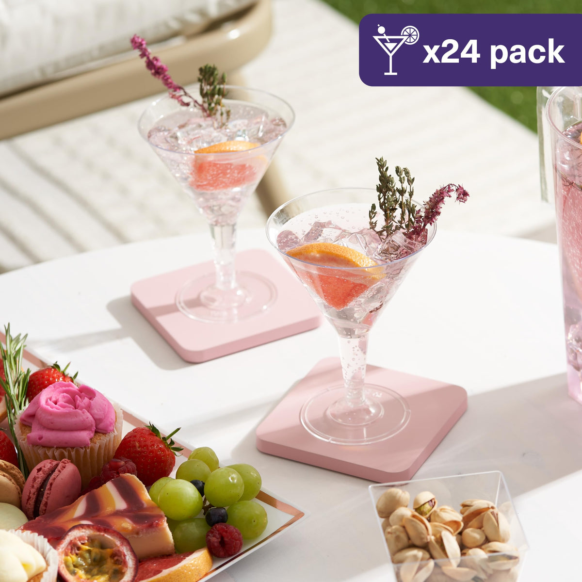 24 Oz Plastic Martini Cocktail Glasses H758