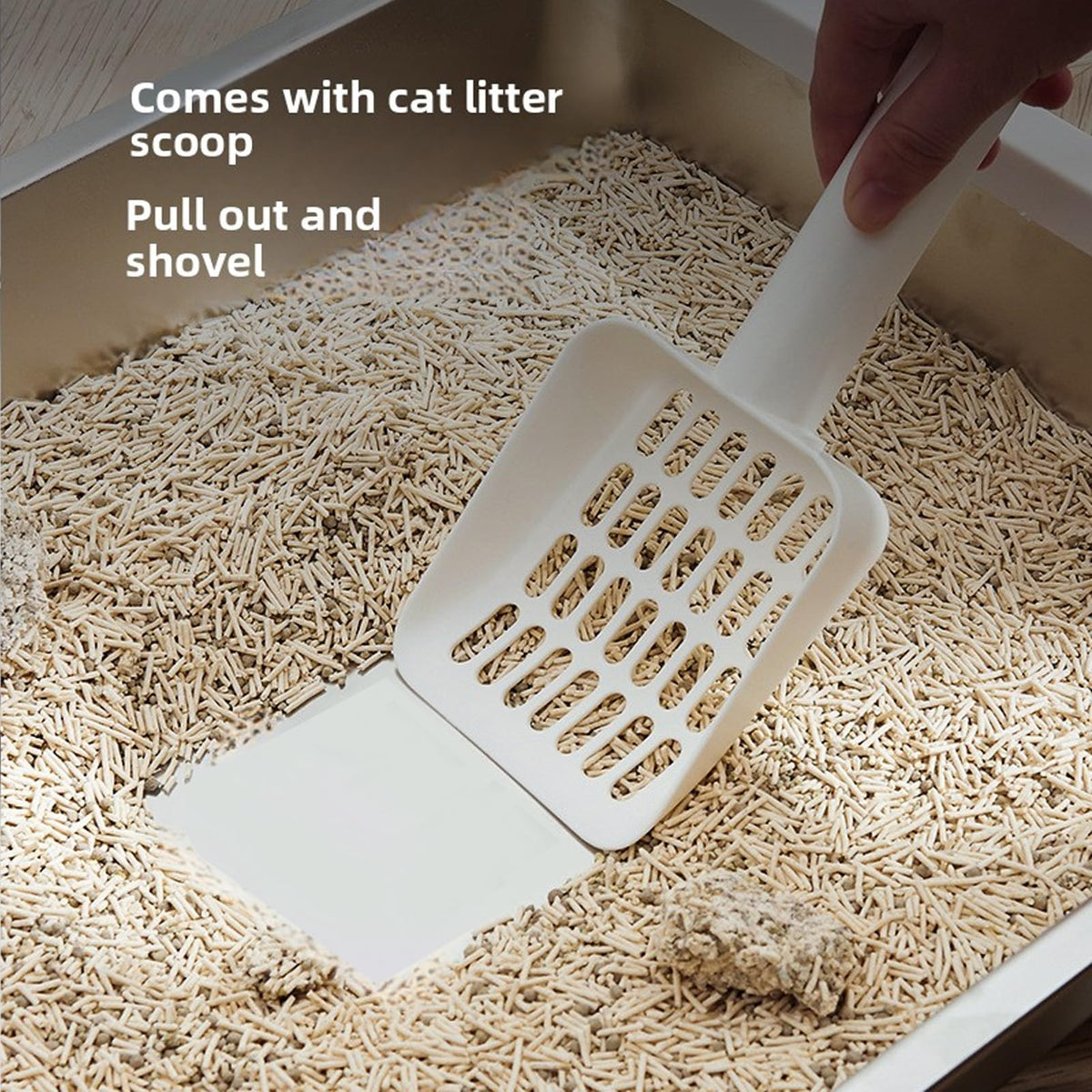 Foldable Stainless Steel Enclosed Cat Litter Box with Lid and Scoop K5359
