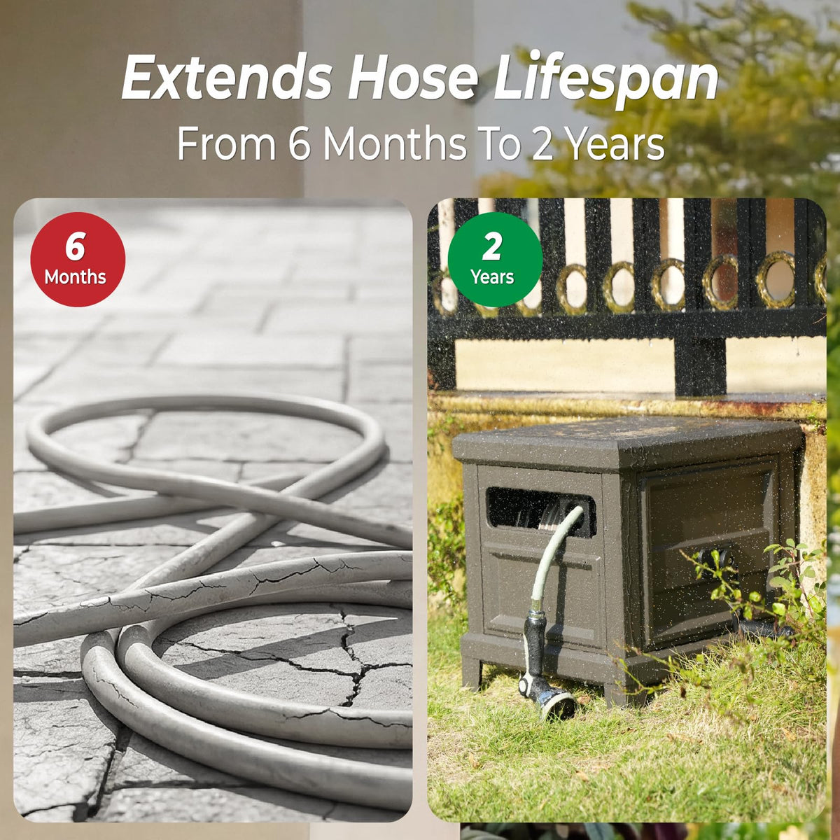 Heavy Duty Steel Garden Hose Reel Deck Box R719624