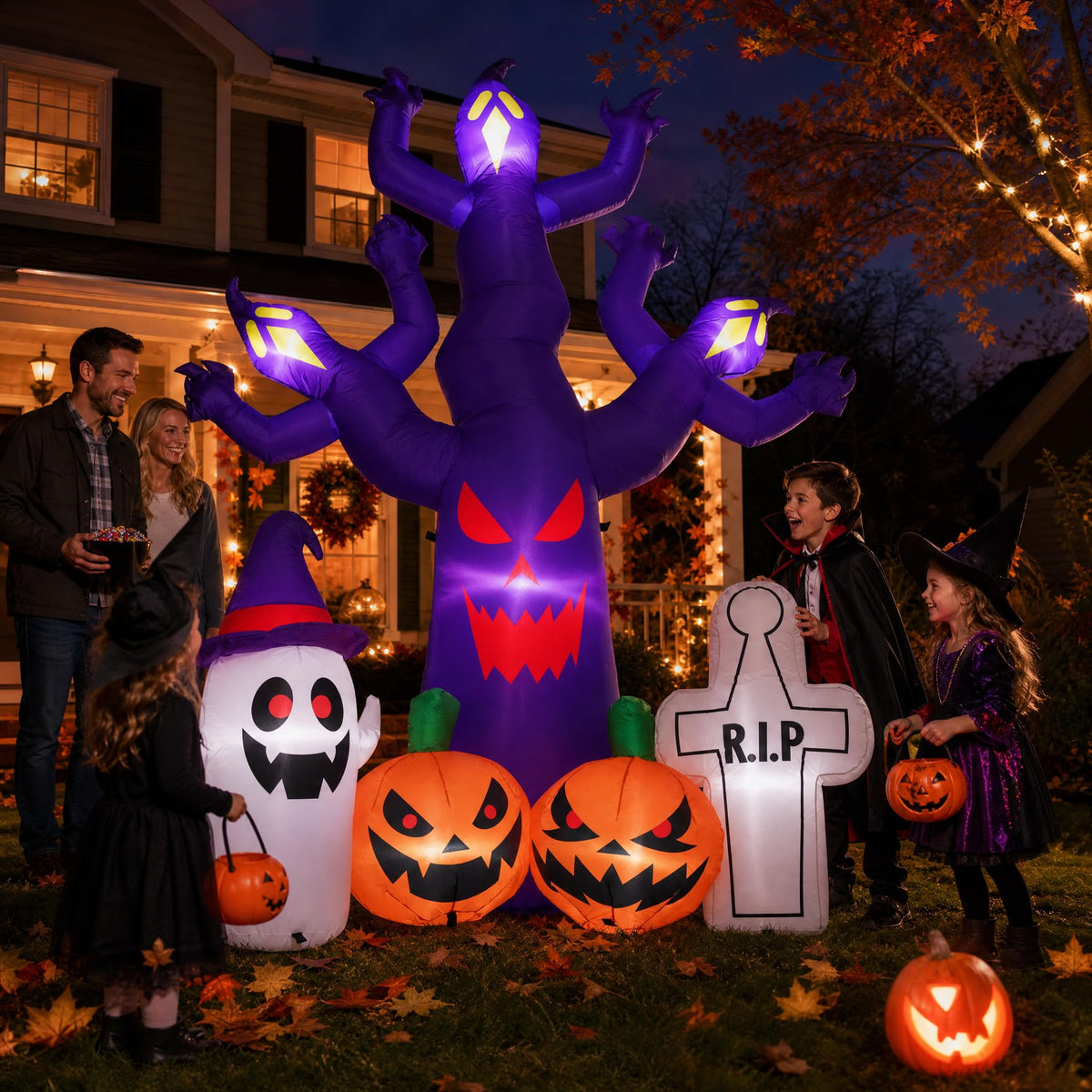 8FT Halloween Inflatables Tree with LEDs H10835
