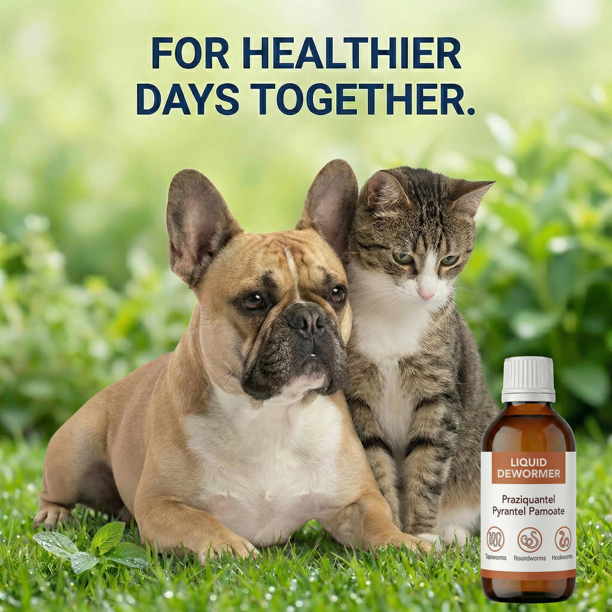Praziquantel & Pyrantel Liquid Dewormer for Dog and Cat 3.4 fl oz H624772
