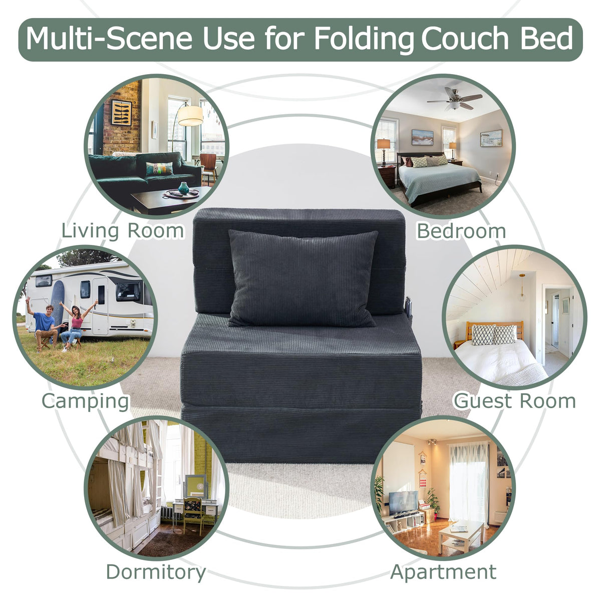 Folding Convertible Sofa Bed with Bag P89774