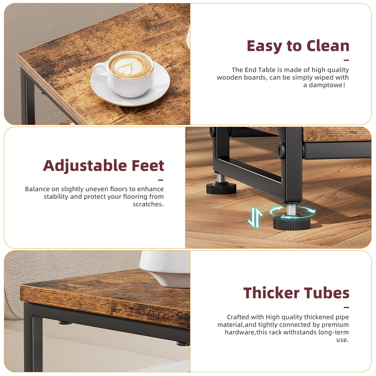 3 Tiers Open Shelves Side Table Z599909