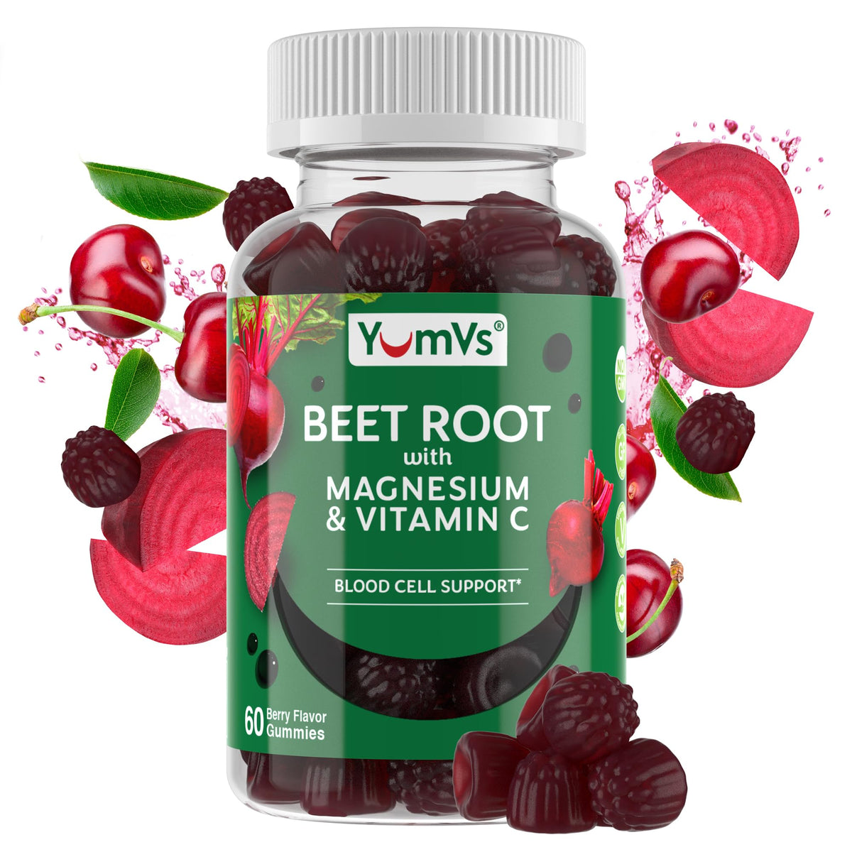 Beet Root Gummies with Magnesium & Vitamin C 60 Count S448373