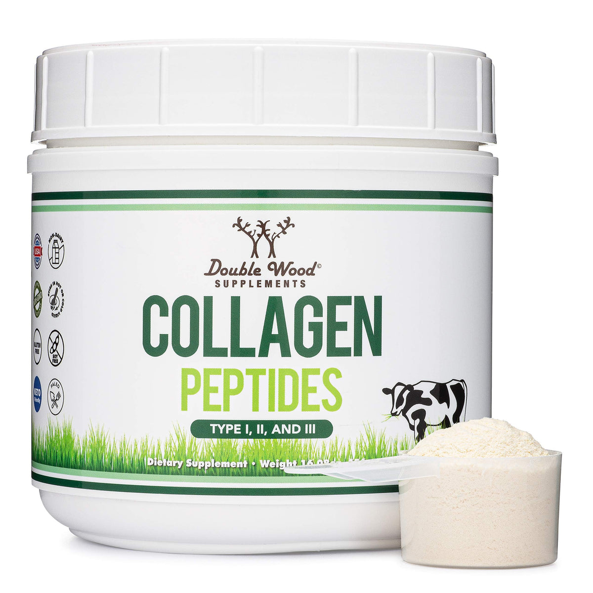 Collagen Peptides Powder Type I II III 16 oz O847