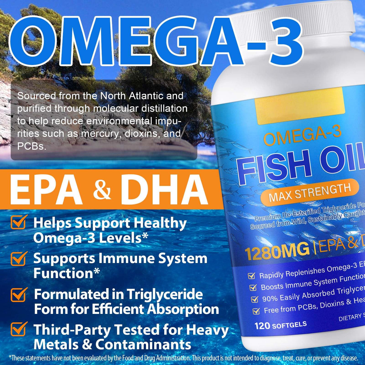 Fish Oil Omega 3 Softgels 120 Softgels C802172