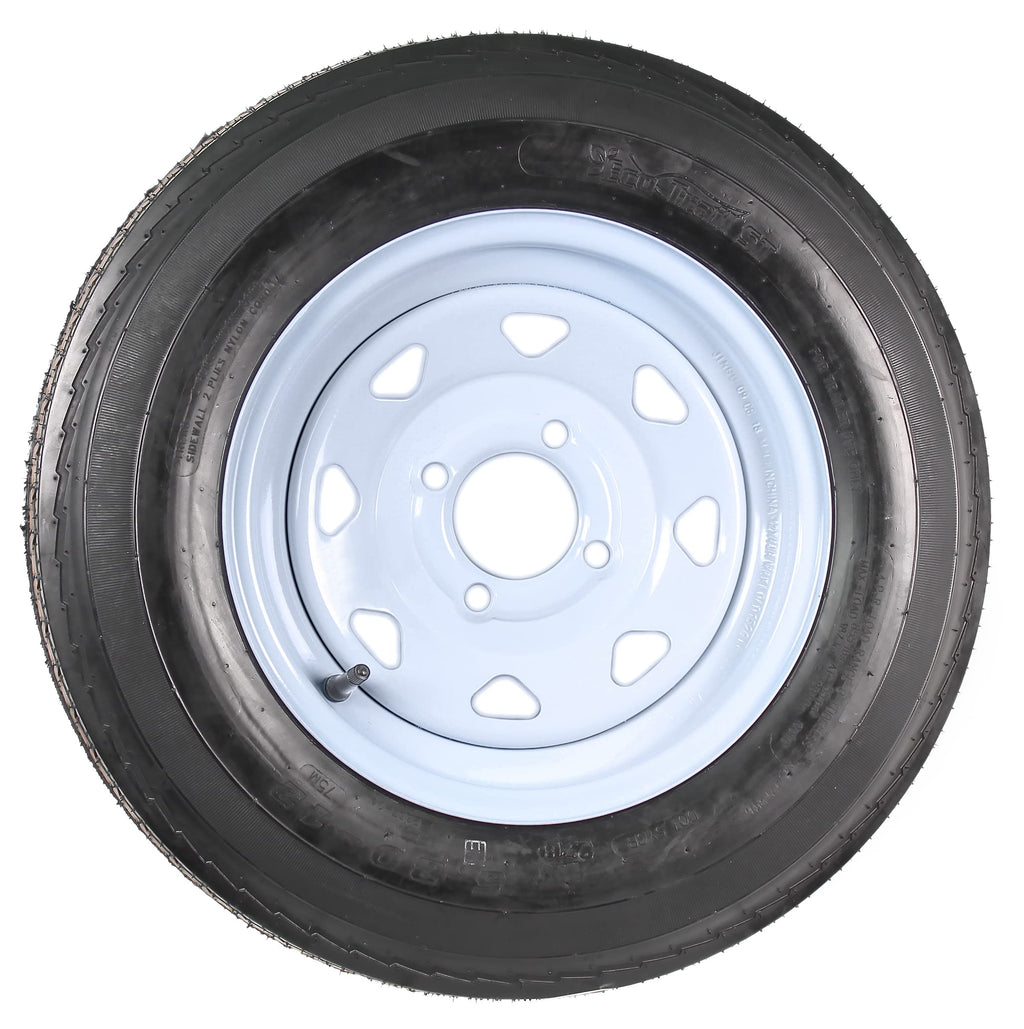 Trailer Tire Rim Assembly 5.30-12 Load B 4 Lug White C53875