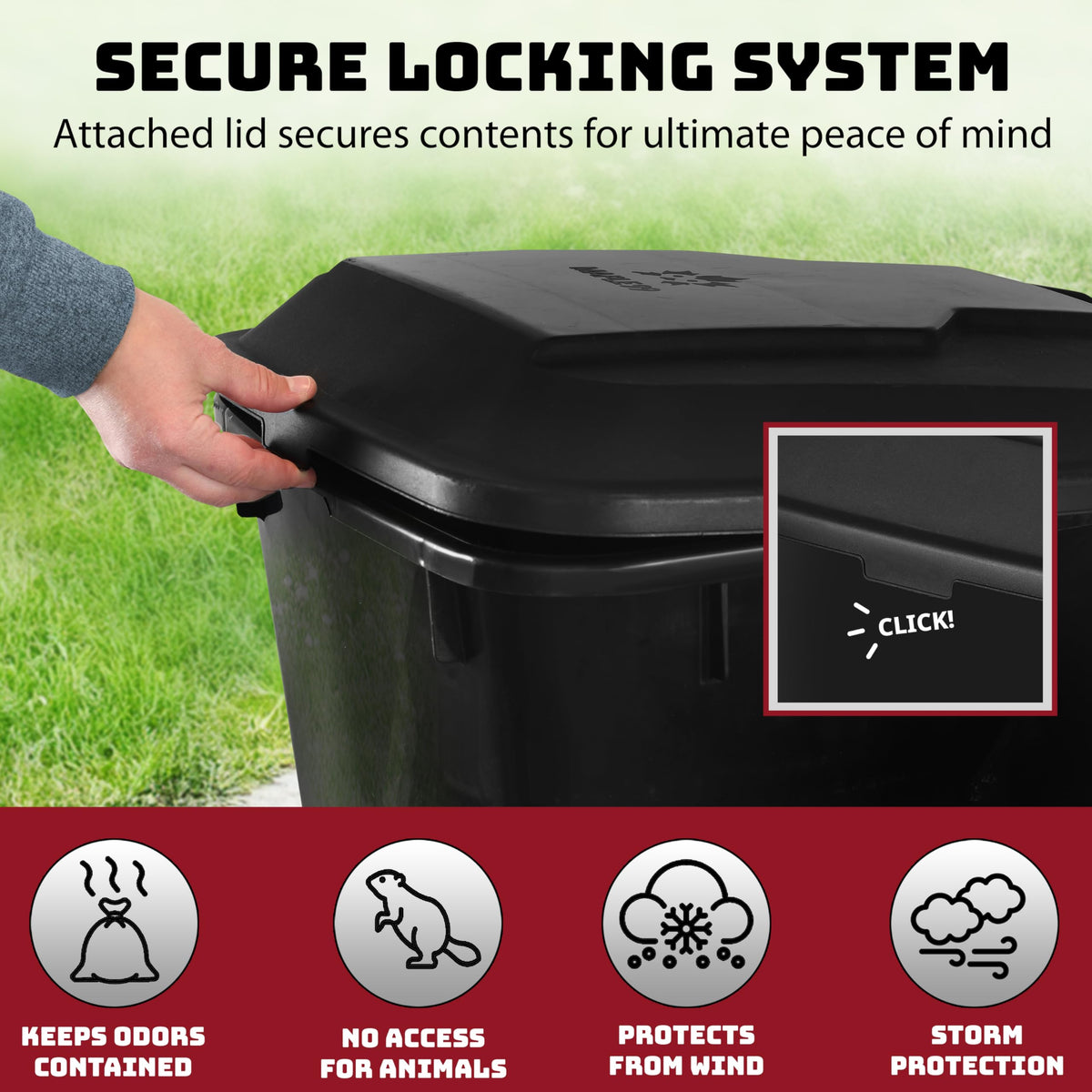 32 Gallon Wheeled Outdoor Garbage Can with Lid T7213