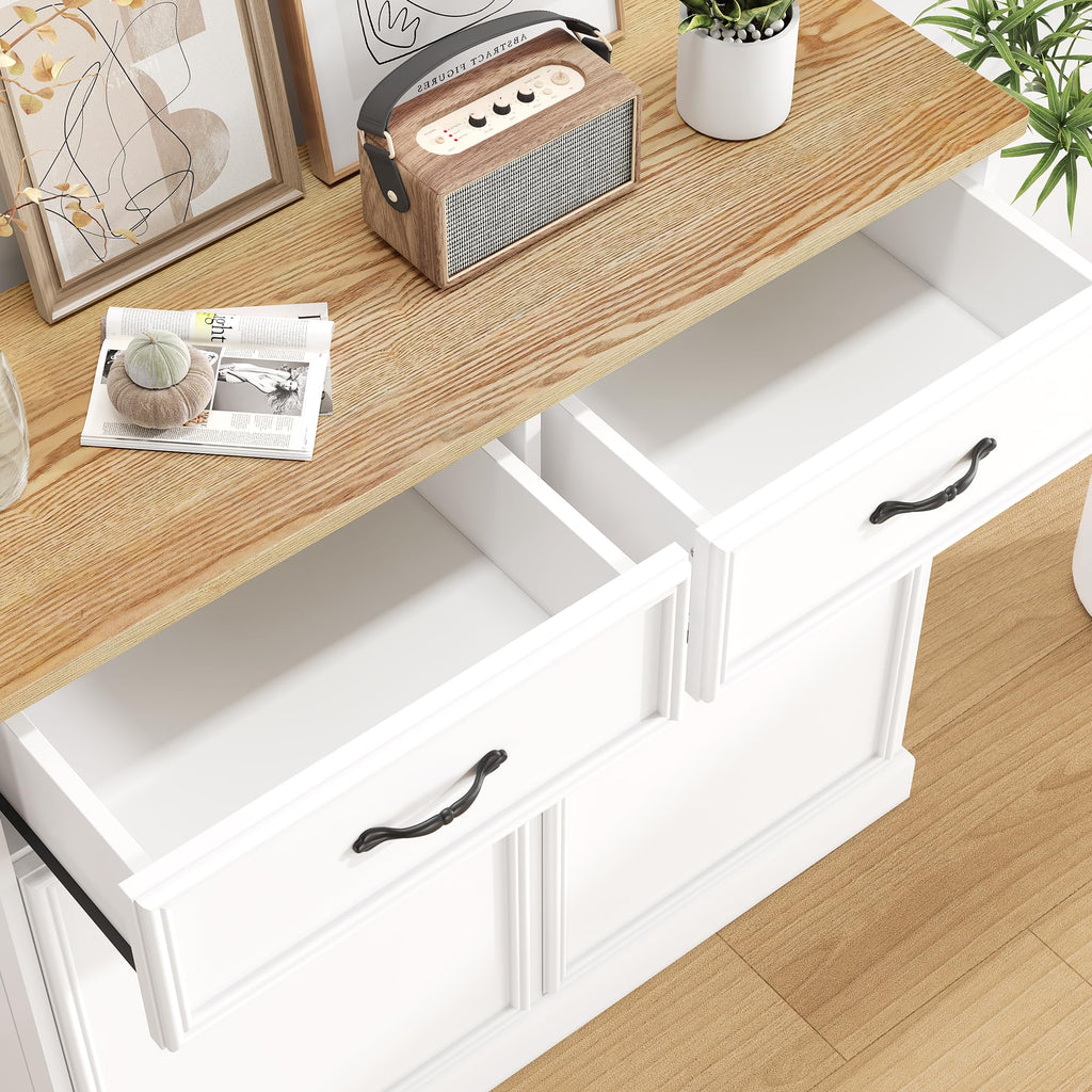 White Wooden Double Tilt Out Trash Cabinet R5770