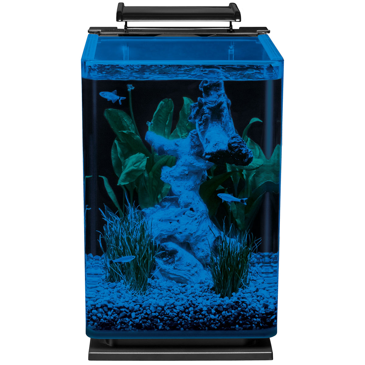Glass LED Aquarium Kit, 5 Gallons, Hidden Filtration, Black H1058