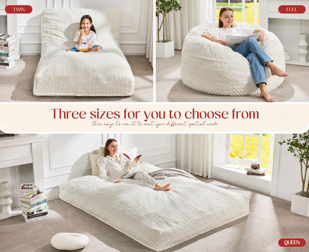 Bean Bag Chair Convertible 3 in 1 Washable Giant R6966