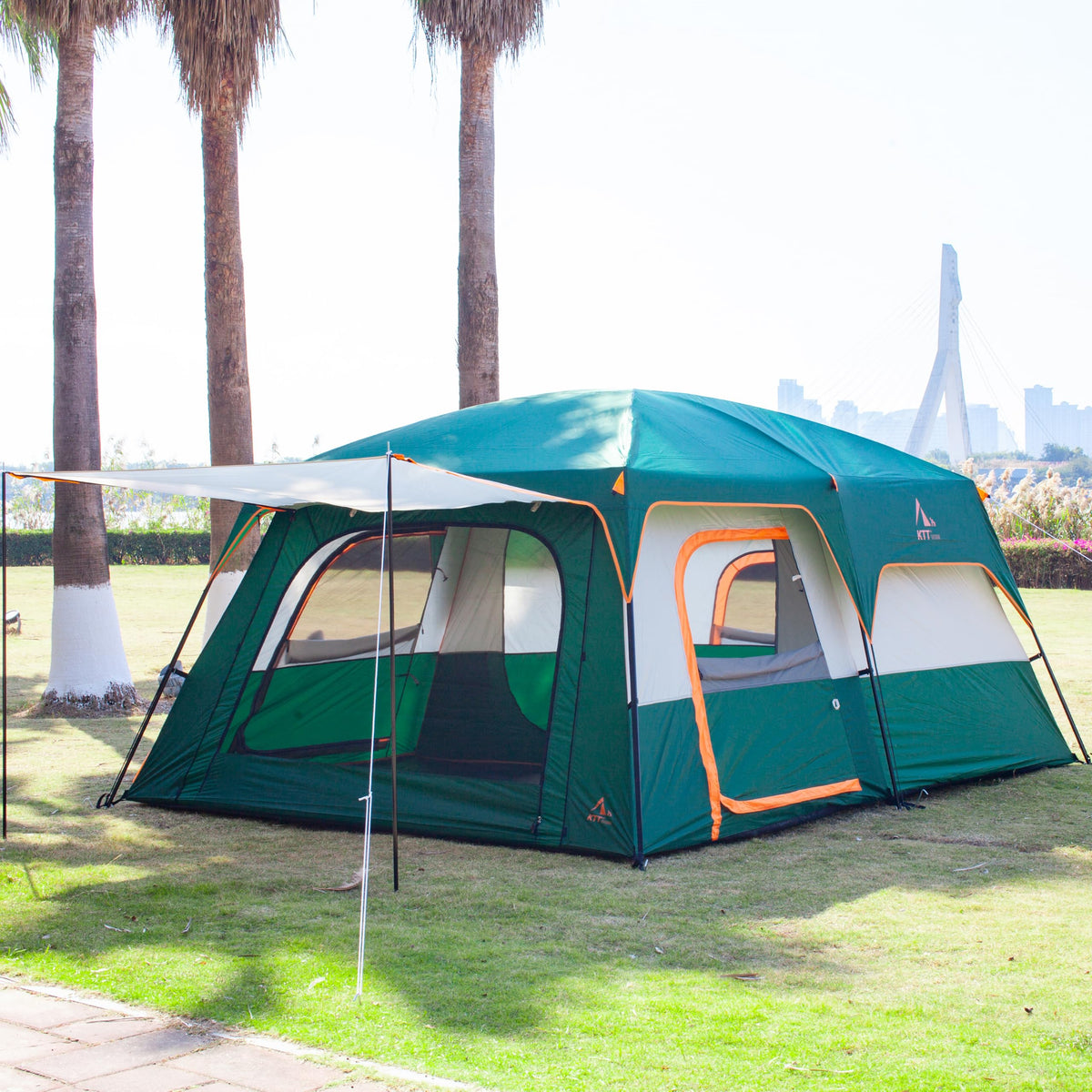 Extra Large 12-14 Person 2 Room Waterproof Double Layer Cabin Tent E98280